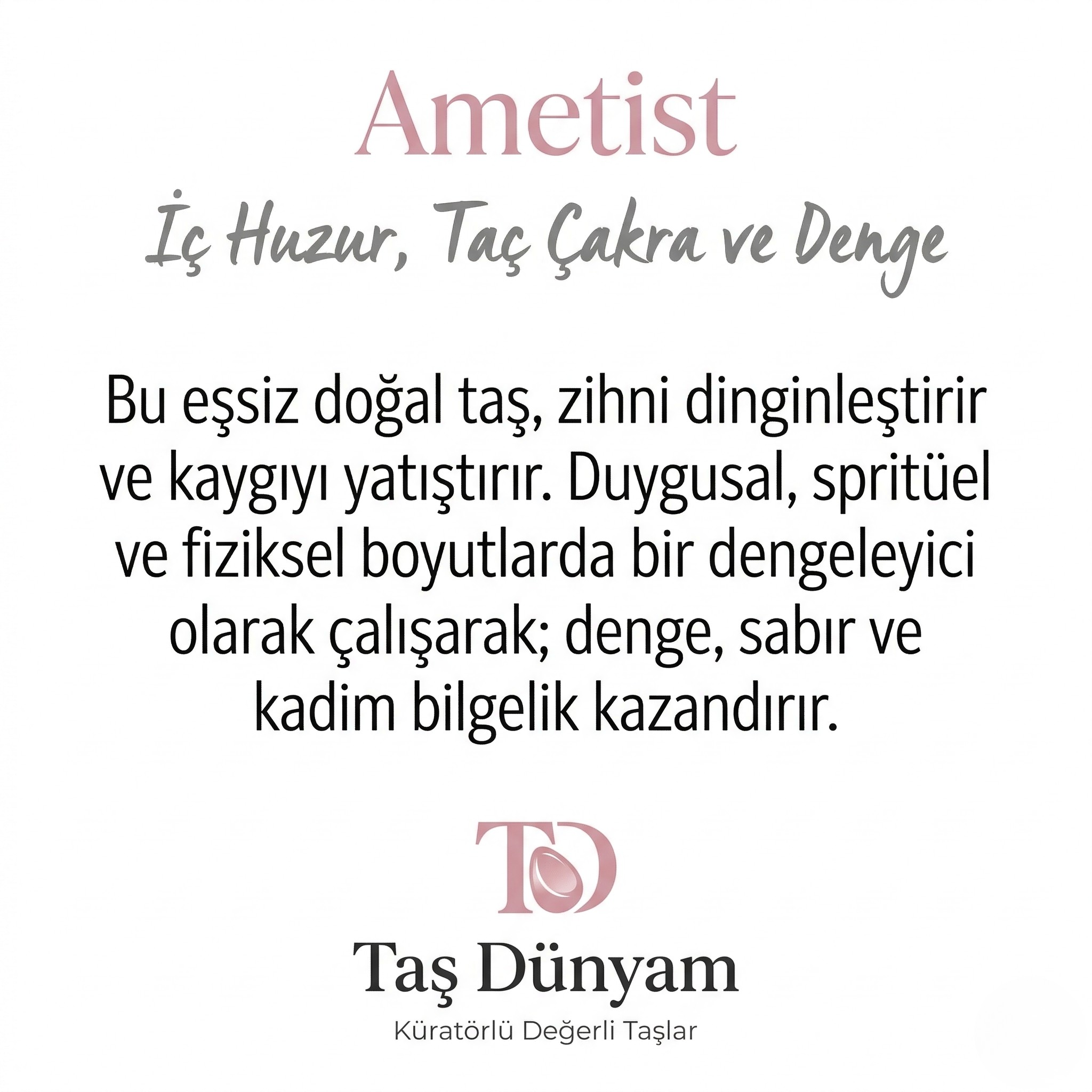 Ametist: Zihinsel Arınma ve Bilgelik